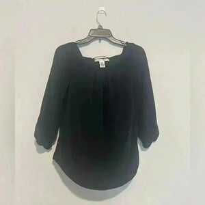 Diane Von Furstenberg Womens Silk  Blouse Black Size 6